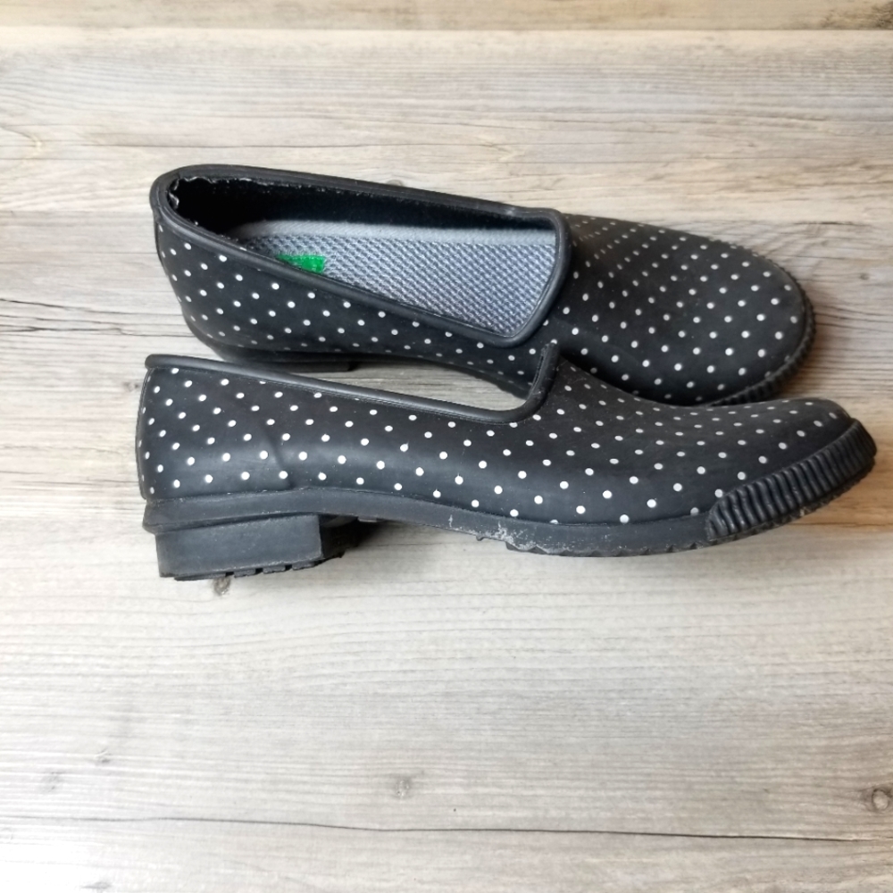 Cougar Ruby Polka Dot Slip On Rain Flat Shoes